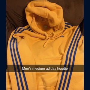 Men’s medium yellow and blue Adidas hoodie